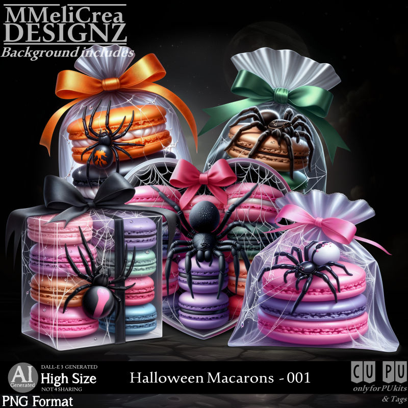 (image for) AI - Halloween Macarons - CU001 (CU4PU/PNG)
